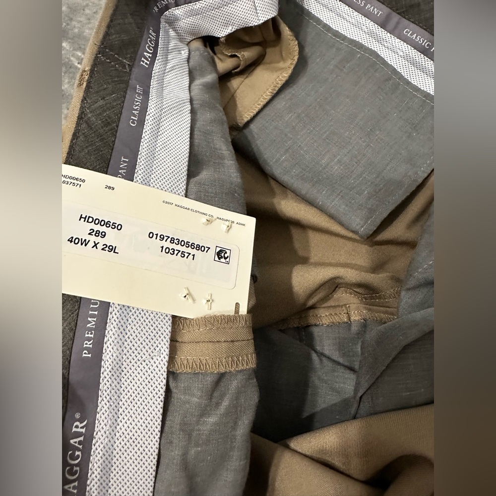 Haggar Khaki Chinos Classic Straight-Leg Dress Pant - Picture 4 of 9